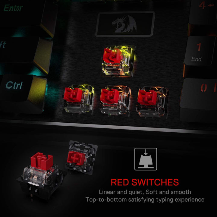 Redragon Teclado mecánico para juegos K556 RGB LED retroiluminado c...
