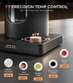 Epeios Tetera eléctrica con infusor, control de temperatura de 1 ℉, 1 L