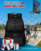 Mochila de baloncesto con compartimento para pelotas y zapatos, gran bolsa de accesorios deportivos de baloncesto