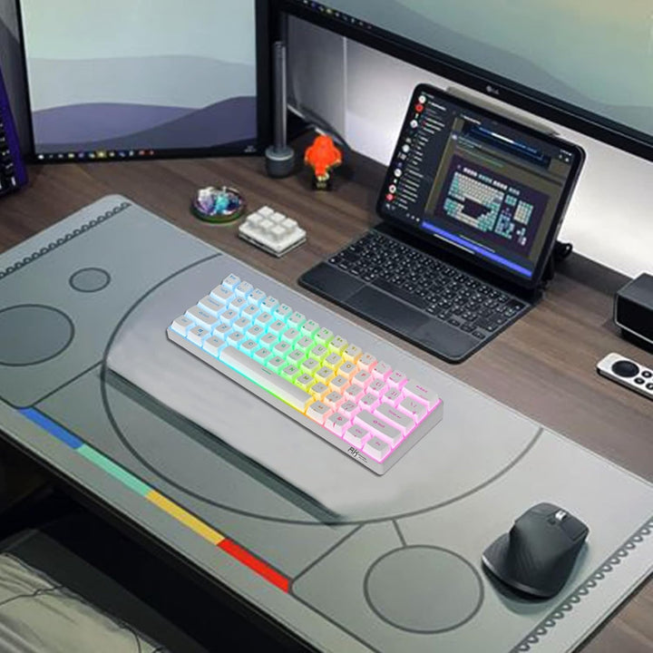 RK ROYAL KLUDGE RK61 Teclado mecánico para juegos alámbrico 60% pro...