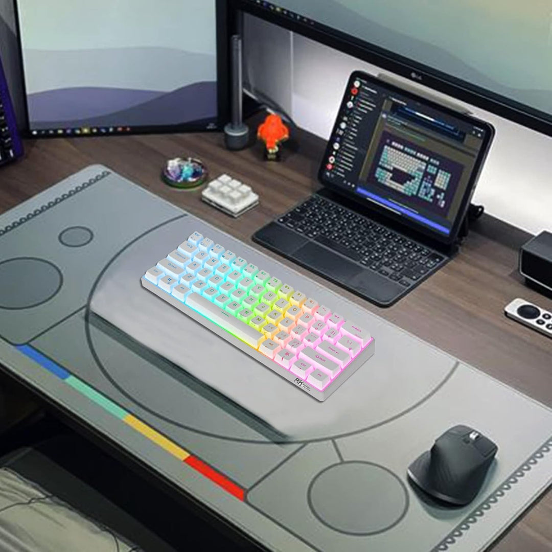 RK ROYAL KLUDGE RK61 Teclado mecánico con cable 60% para juegos pro...