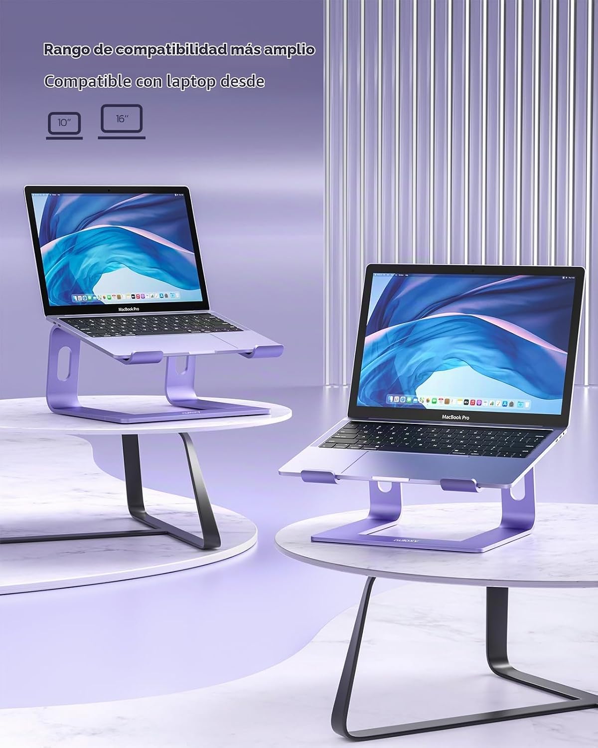 Nulaxy Soporte ergonómico de aluminio para portátil - Elevador desm...