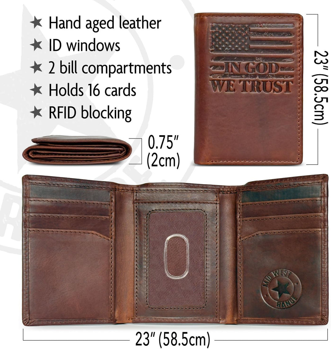 Cartera triple de bandera estadounidense Patriot para hombre, graba...
