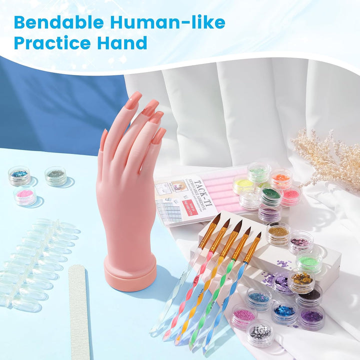 Kit de uñas para principiantes con todo: juego de líquidos en polvo...