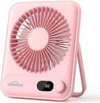 WHATOOK Ventilador personal de escritorio pequeño: 5000 mAh 25 hora...