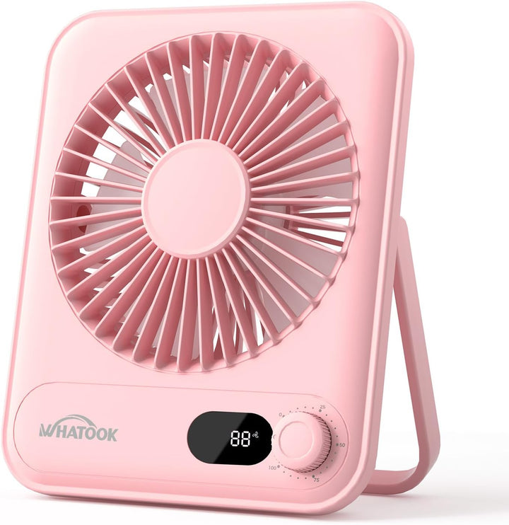 WHATOOK Ventilador personal de escritorio pequeño: 5000 mAh 25 hora...