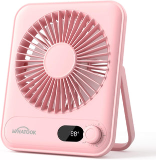 WHATOOK Ventilador personal de escritorio pequeño: 5000 mAh 25 hora...