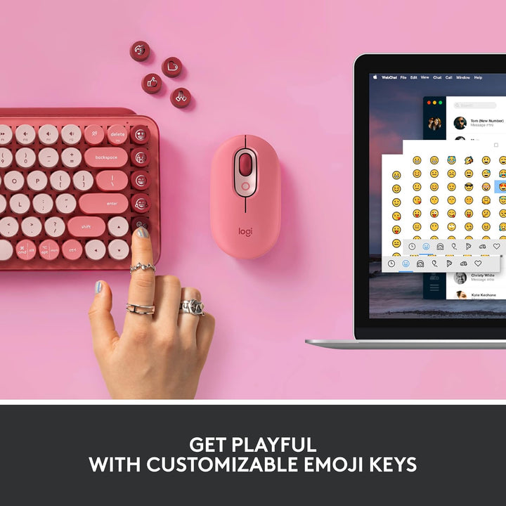 Logitech POP Teclado inalámbrico mecánico con teclas de emojis pers...