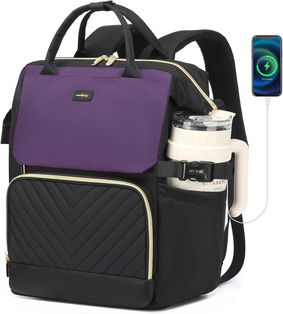 VANKANY Mochila de computadora para mujer, bolsa de trabajo para co...