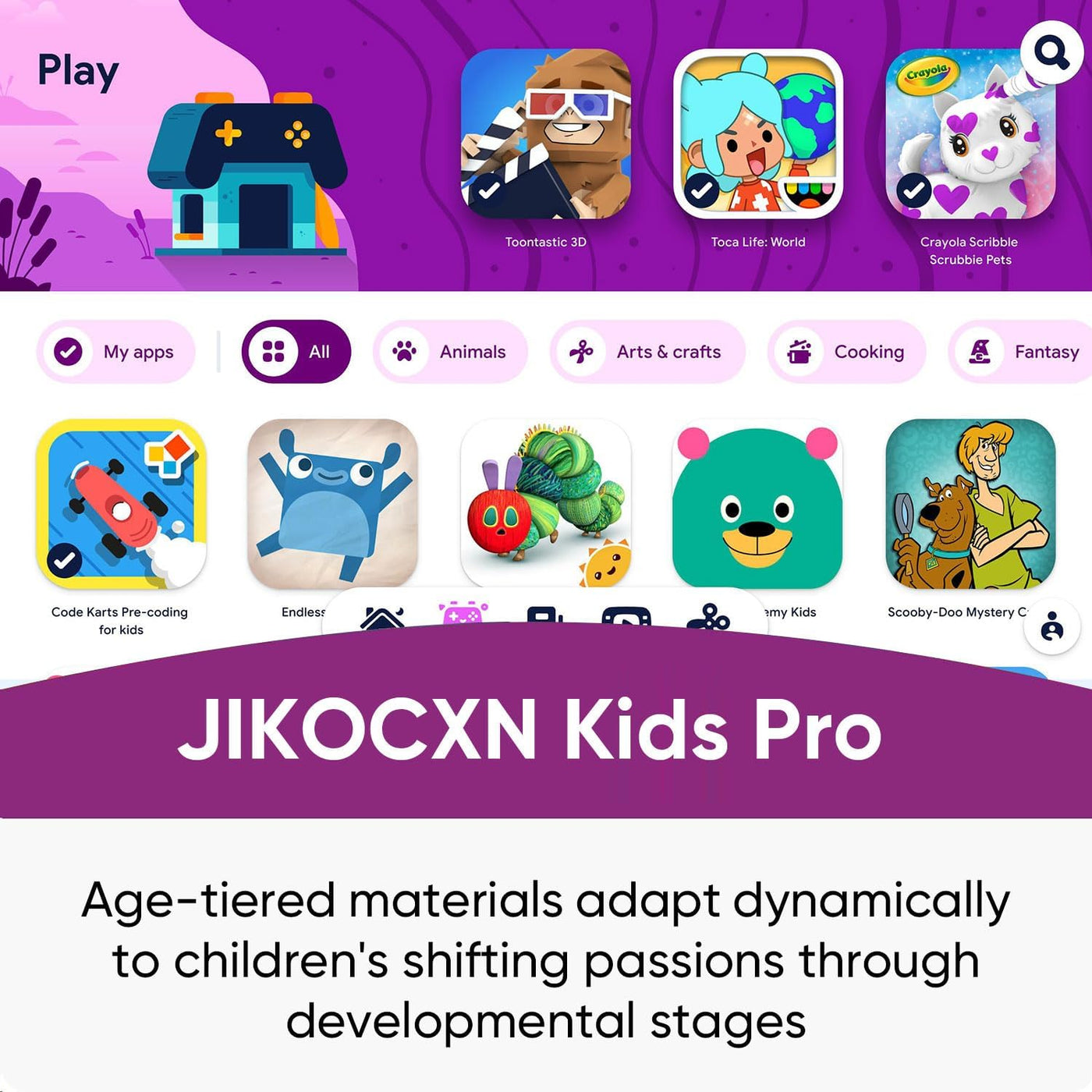 JIKOCXN Tablet para niños, tableta Android 16 para niños de 10 pulg...