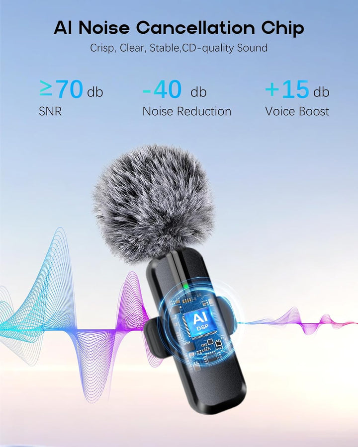 ZOPPLM Mini micrófono inalámbrico para iPhone \u2013 Micrófono Blue...