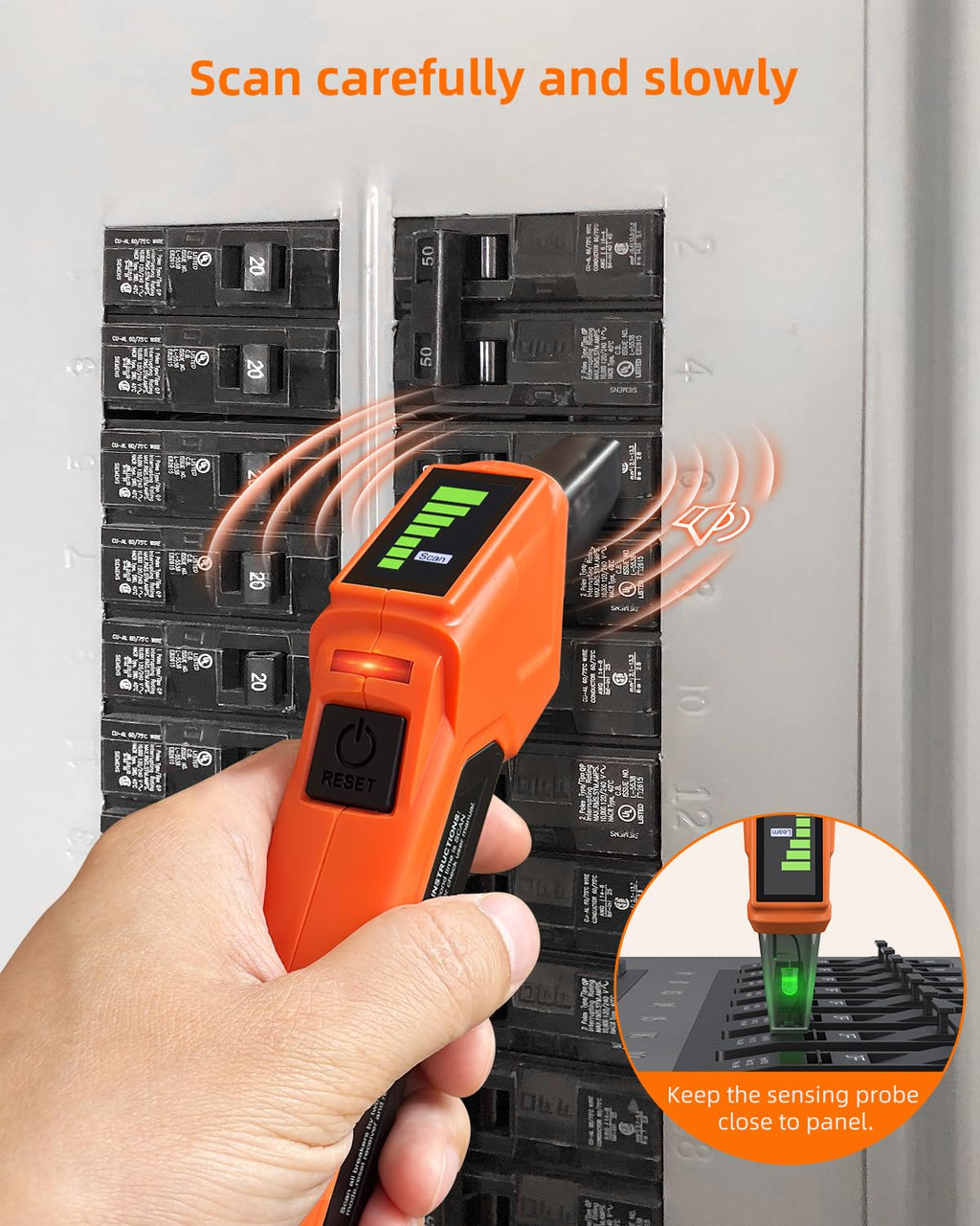 Circuit Breaker Finder Kit con GFCI Outlet Tester para 90-135V AC Circuits,includes Light Socket adaptador, 3-2 Prong Grounding adaptador & Clip adaptador,Portable Electrical Tool con Carrying Case