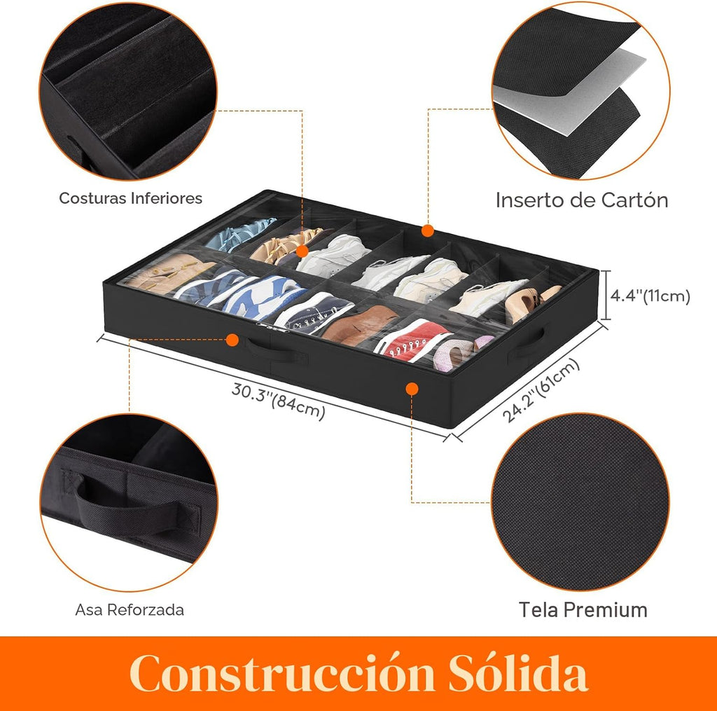 Lifewit - Contenedor organizador de zapatos debajo de la cama, paquete de 2