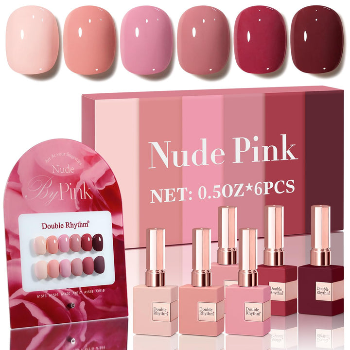 Double Rhythm Juego de 6 piezas de 15 ml de esmalte de uñas en gel,...