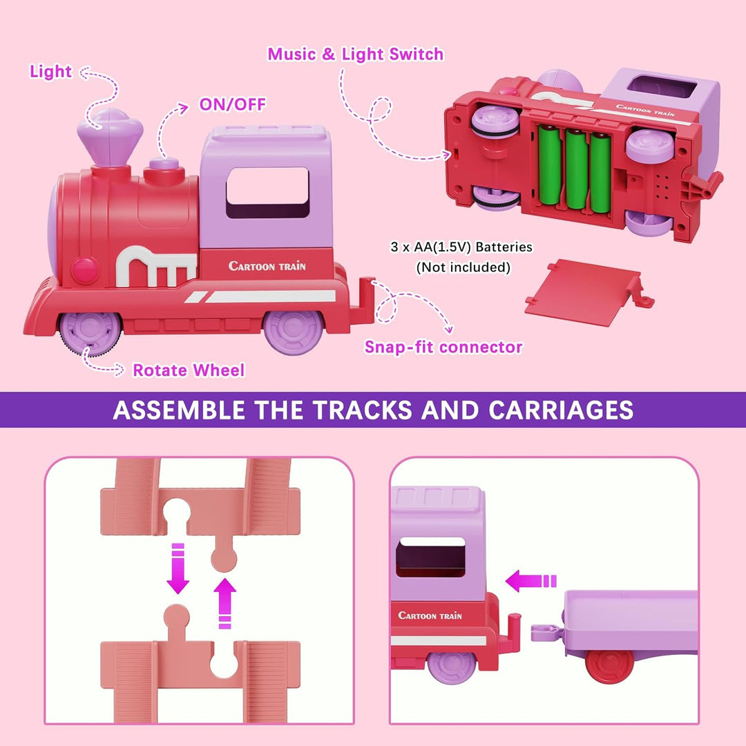Juego de tren de juguete para niños de 1 a 3 años, juguete de apren...