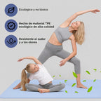 Tapete de yoga extra ancho de 72 x 32 pulgadas, tapete de ejercicio antideslizante de TPE para entrenamiento en casa, tapete de yoga grande de alta densidad de 0.236 pulgadas para hombres y