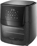 Frigidaire Horno combinado de freidora de aire 5 en 1 con ventana de visualización, gran capacidad de 12.6 QT, pantalla digital, 5 modos de cocción, 7 ajustes preestablecidos de recetas, recordatorio