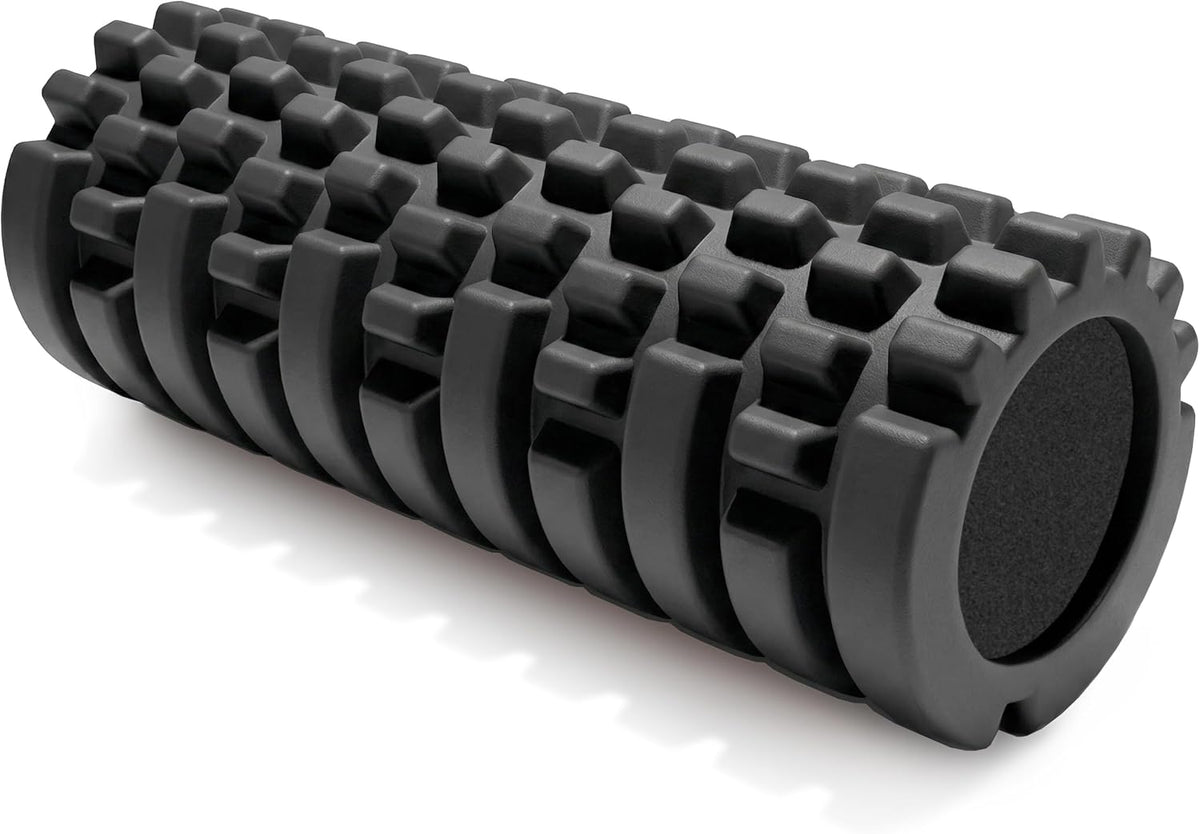 Rodillo de espuma fuerte 321 – Masajeador de tejido profundo de densidad media para masaje muscular y liberación de puntos miofascial, con eBook 4K