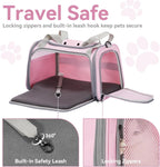 Petsfit Transportador Cat Aprobado por aerolínea, 17.5 × 10.5 × 10.5 pulgadas, rosa
