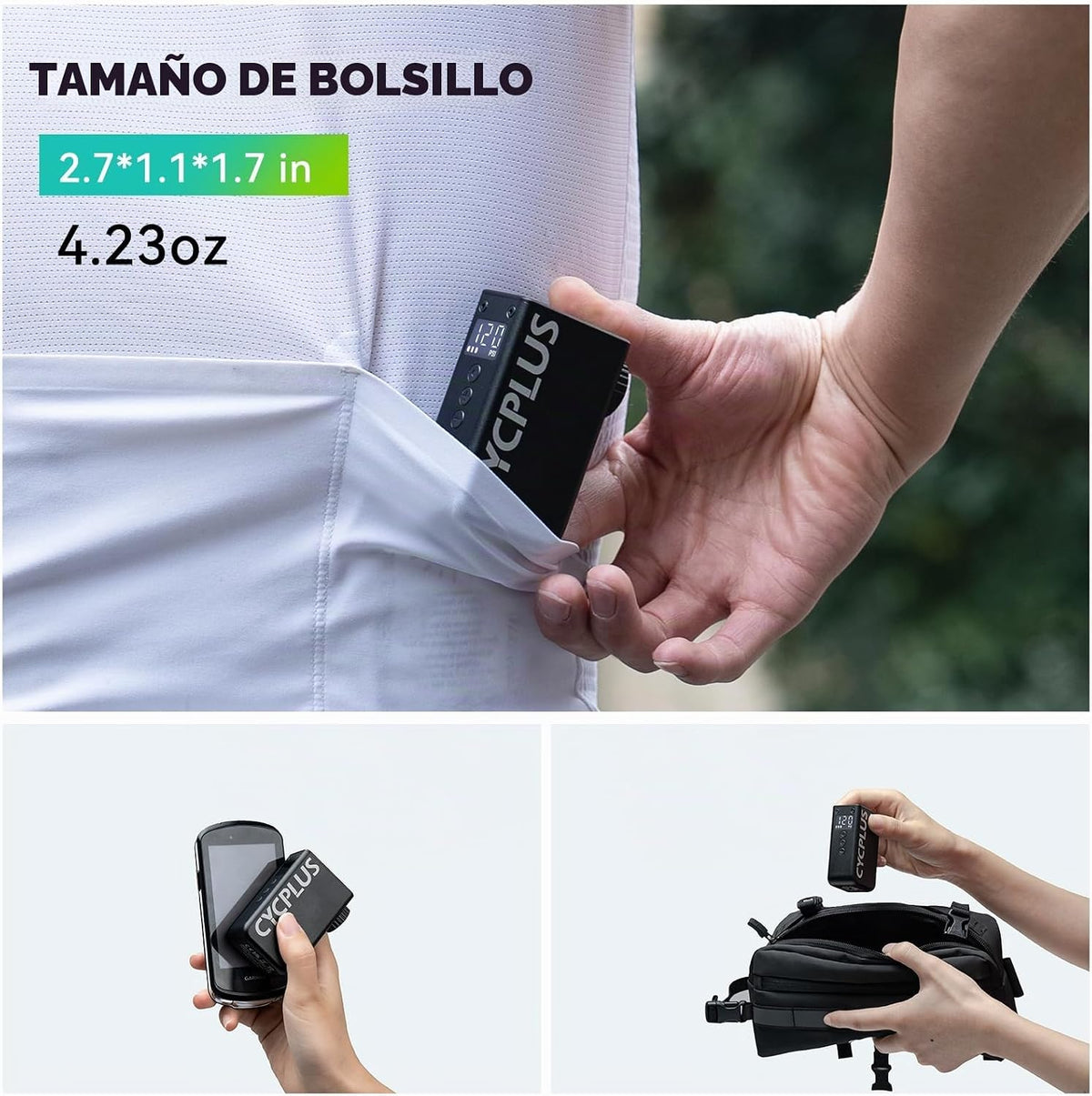 CYCPLUS Bomba de bicicleta AS2PRO + Computadora GPS para Bicicleta G1
