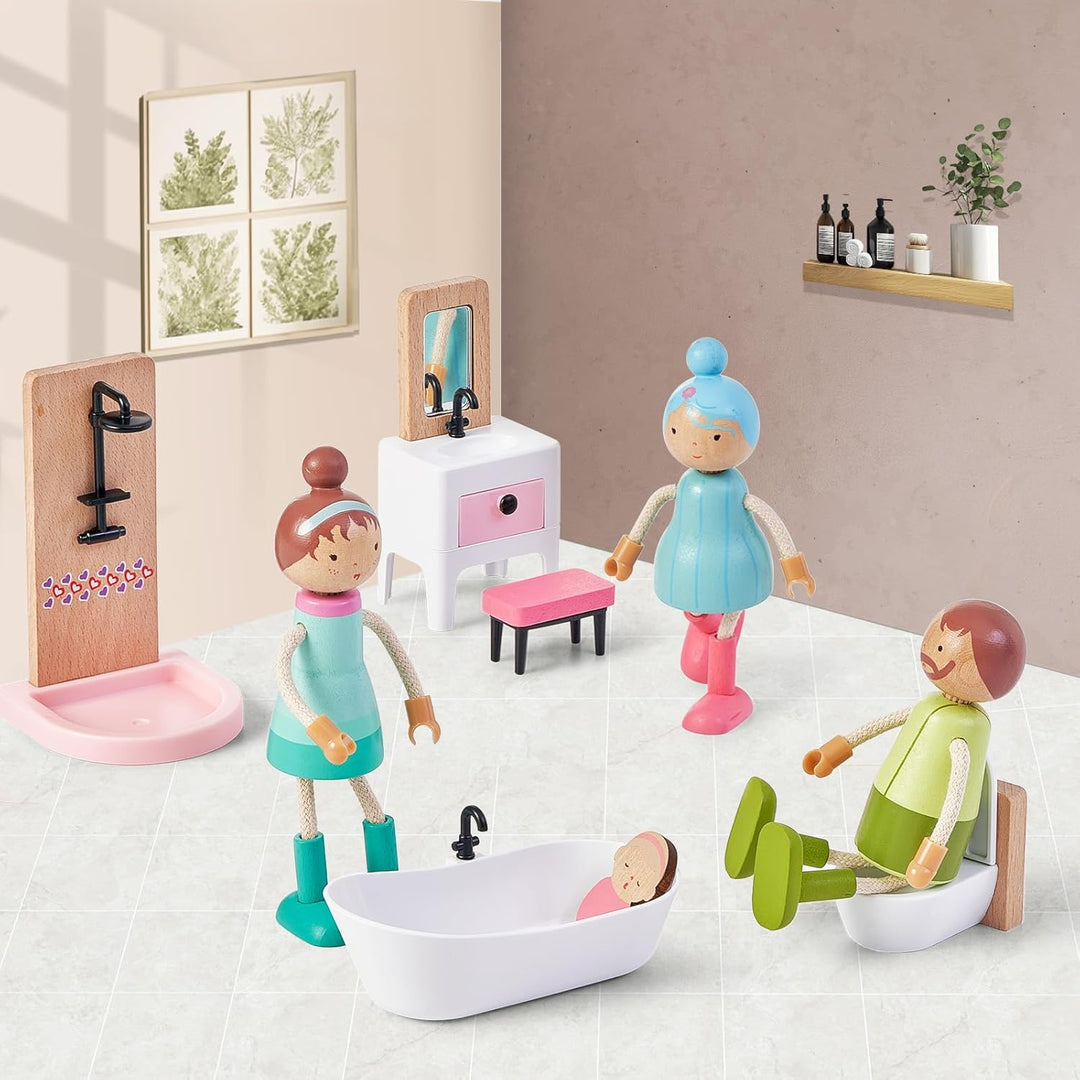 Giant bean Juego de muebles de casa de muñecas de madera de 36 piez...