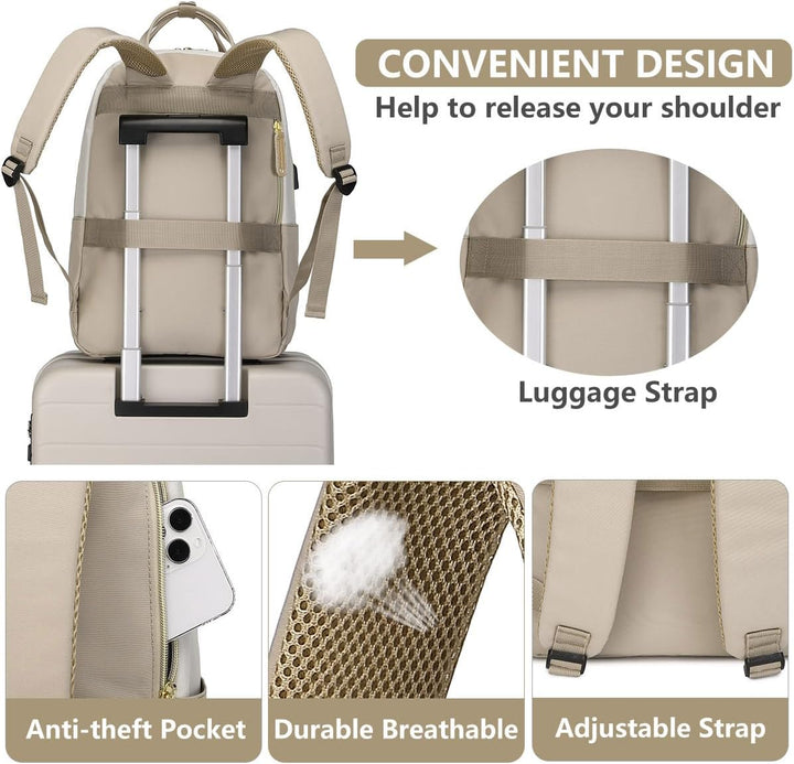 Mochila para portátil para mujer - 15.6 pulgadas, bolsas de trabajo...