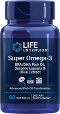 Life Extension Aceite de pescado Super Omega-3 EPA/DHA, 60 unidades (1 paquete)