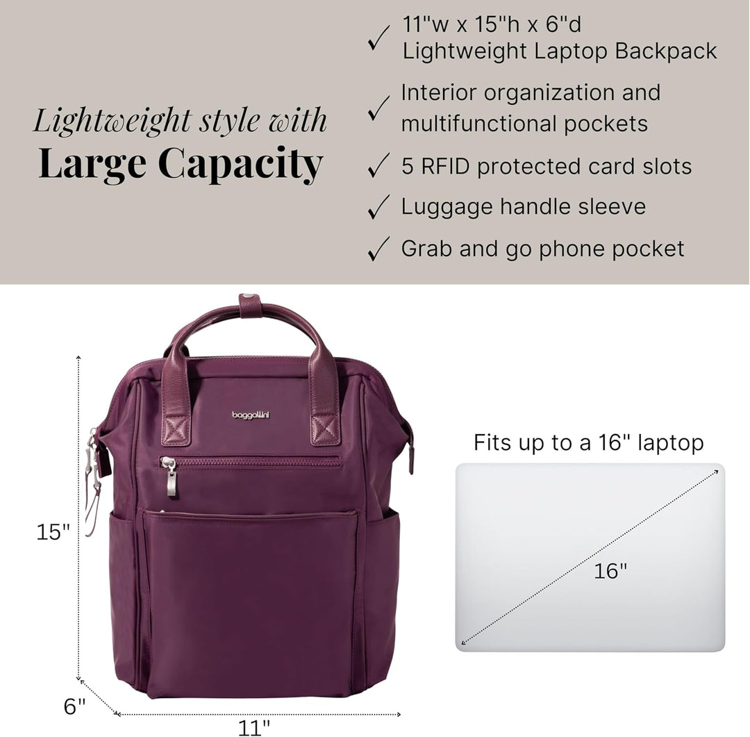 Baggallini Soho Backpack - Mochila de viaje para laptop para mujer,...