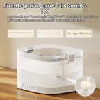 Cheerble Fuente de agua para perros sin bombeos, fuente inalámbrica para mascotas, funciona con pilas, dispensador automático de agua D1 Pro de 4 l/135 oz para perros, bandeja de acero inoxidable con