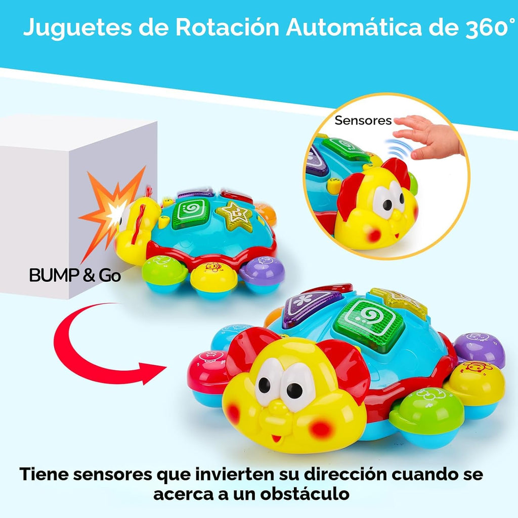 Juguete para gatear para bebés, juguete de aprendizaje musical iluminado