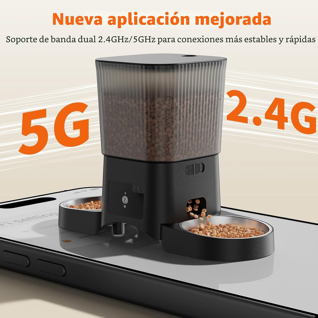 HoneyGuaridan Alimentador automático para gatos para 2 gatos, control de