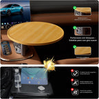 Bandeja de Auto y Escritorio de Auto para Laptop, Soporte Giratório de 360° de Madera, Bandeja para Volante, Accesorios de Auto para Mujeres y Hombres, Compatible con Tesla Model Y/3/S, Ford F150