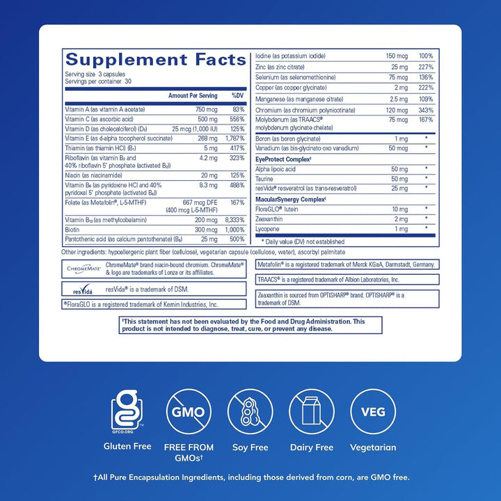 Pure Encapsulations VisionPro Nutrients | Complejo multivitamínico\...