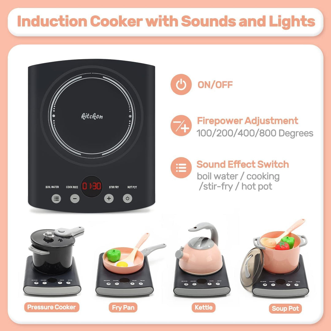 CUTE STONE Juego de accesorios de cocina, juego de juguetes de coci...