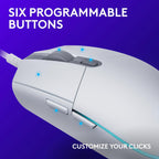 Logitech G203 - Mouse cableado para juegos, 8,000 DPI, efecto óptic...