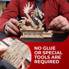 UGEARS - Rompecabezas 3D de dragón de madera para adultos, kit de modelo