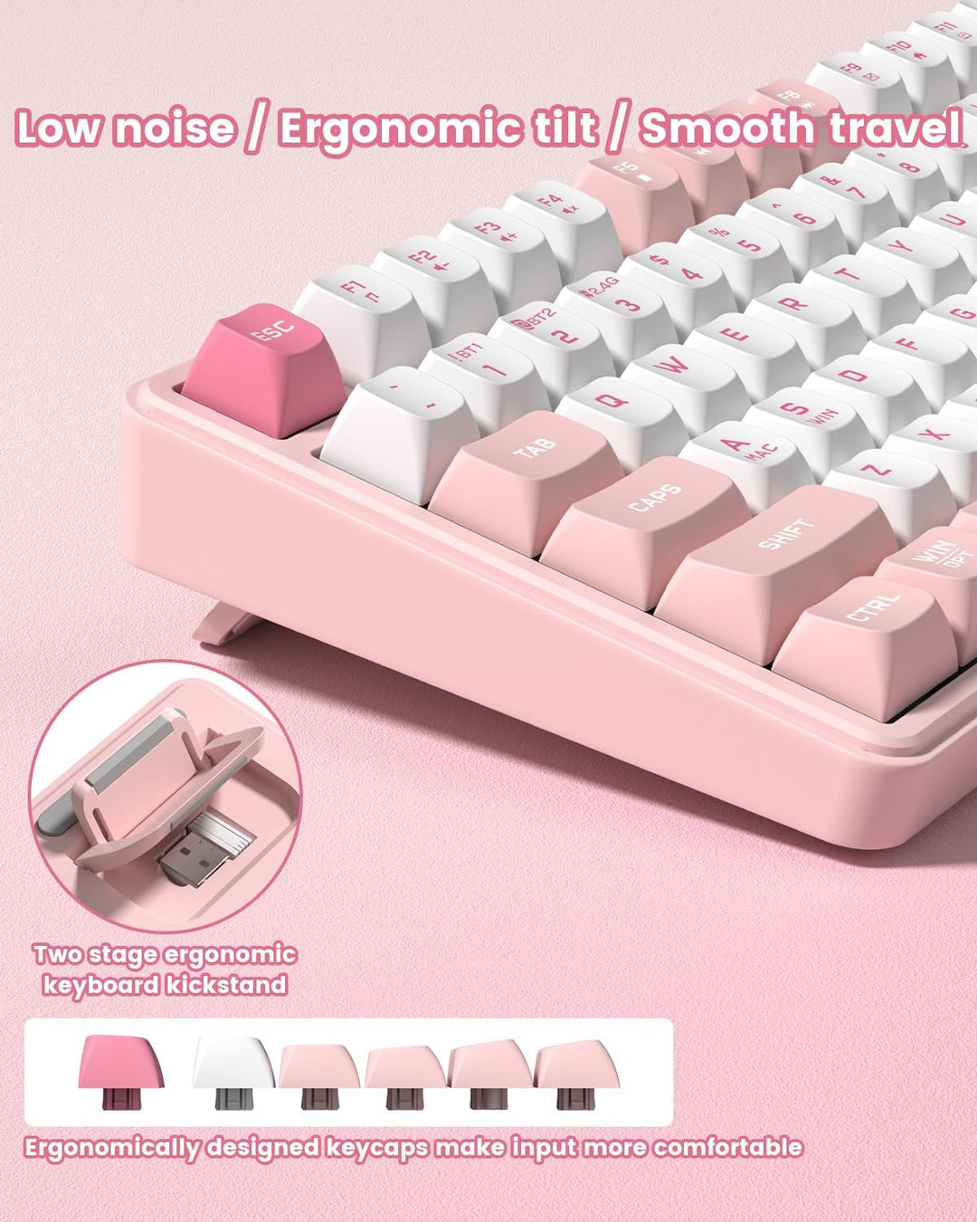 Womier DK75 75% Wireless Gaming Keyboard, RGB Backlit Creamy Keyboa...