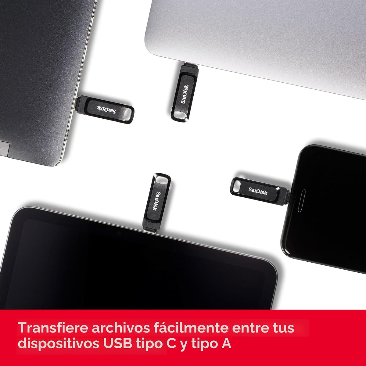 SanDisk Ultra Dual Drive Go - Unidad flash USB tipo C de 64 GB, col...