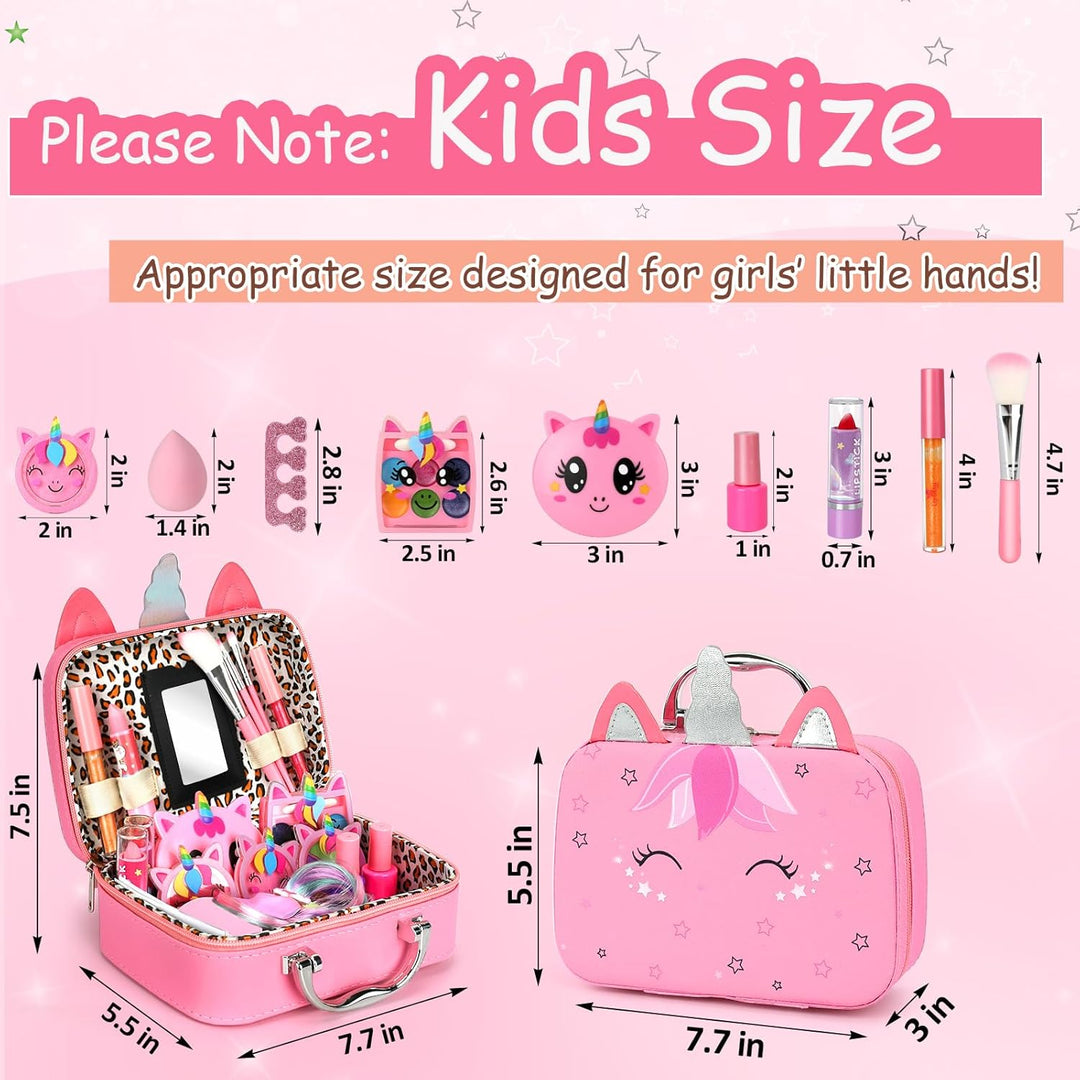 Heaning Juguetes de maquillaje lavable para niñas - Kit de maquilla...