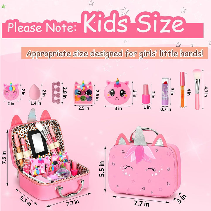 Heaning Juguetes de maquillaje lavable para niñas - Kit de maquilla...