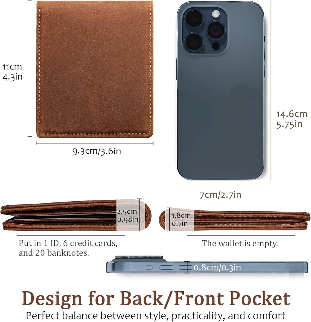 LnxLtw Cartera delgada con bloqueo RFID para hombre, diseño de bols...