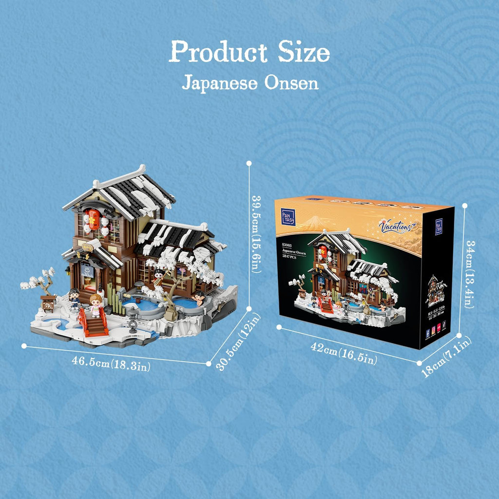 PANTASY Juego de construcción japonés Onsen para adultos, Snowy Hot Spring