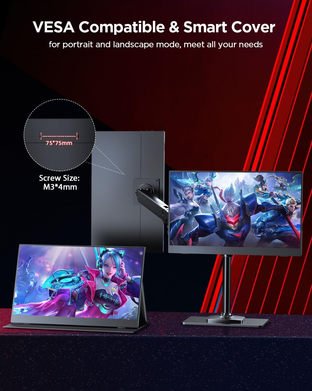 UPERFECT Monitor portátil para juegos 2K 120Hz, 16" 2560x1600 Q...