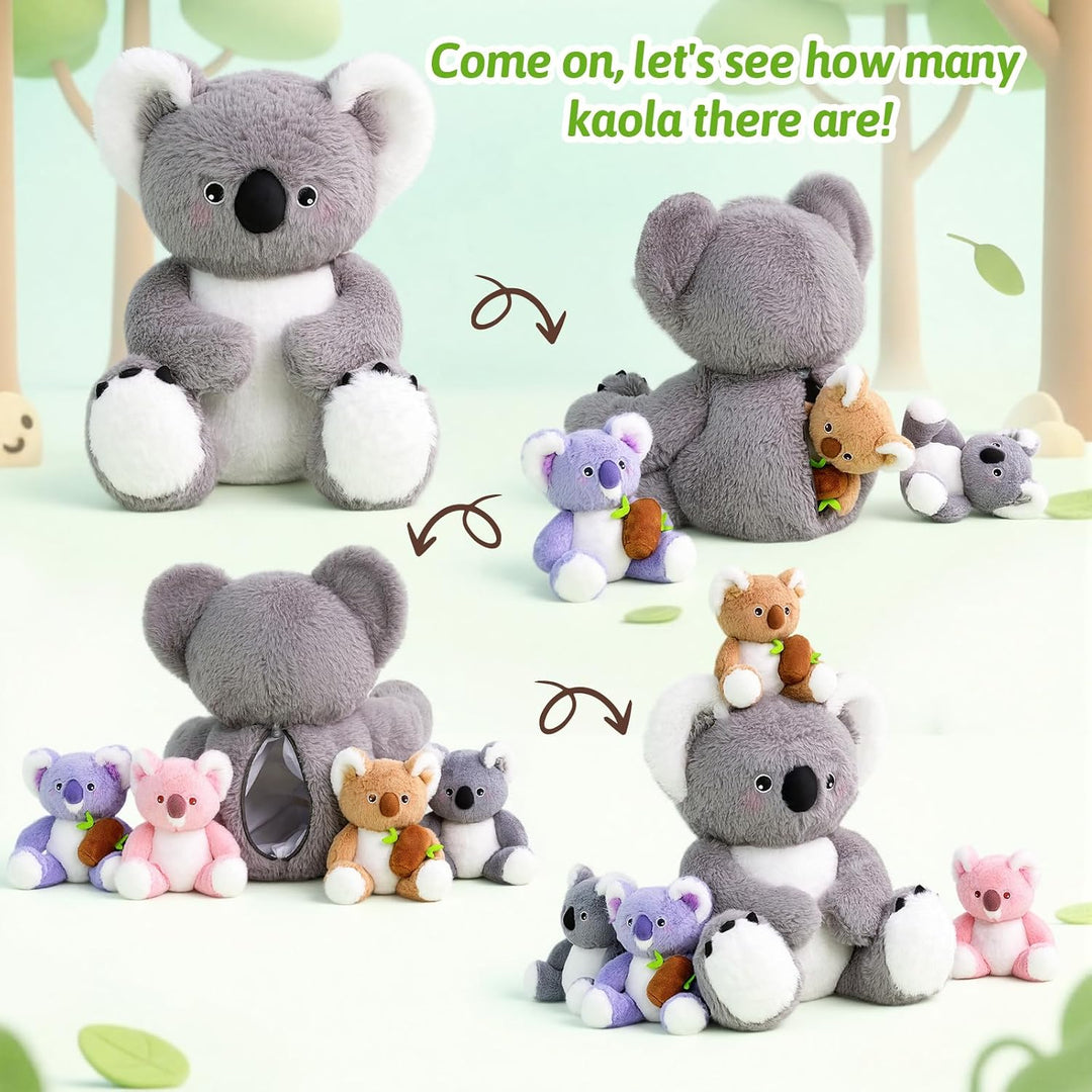 OUOZZZ Koala - Animal de peluche con bebés en el interior, juguete...