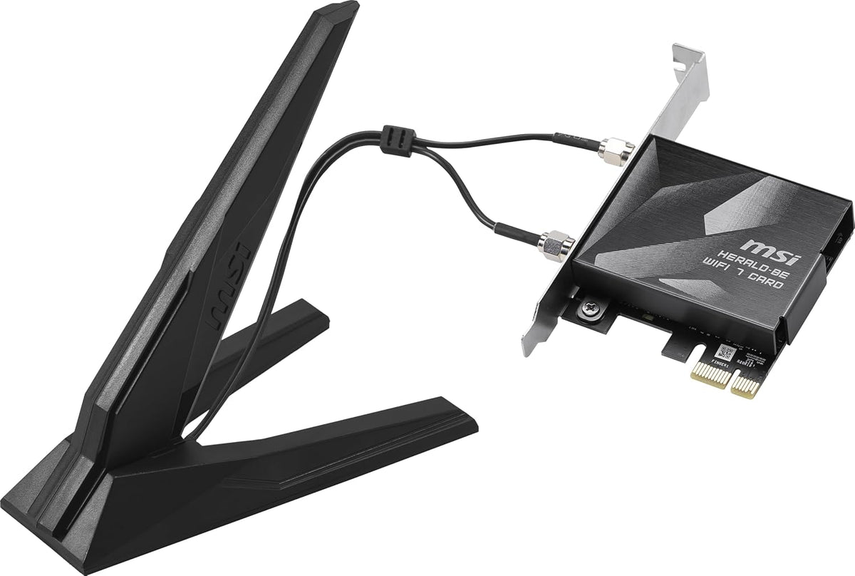 MSI Herald WiFi 7 PCIe Card para PC de sobremesa BE9400 Tri-Band, B...