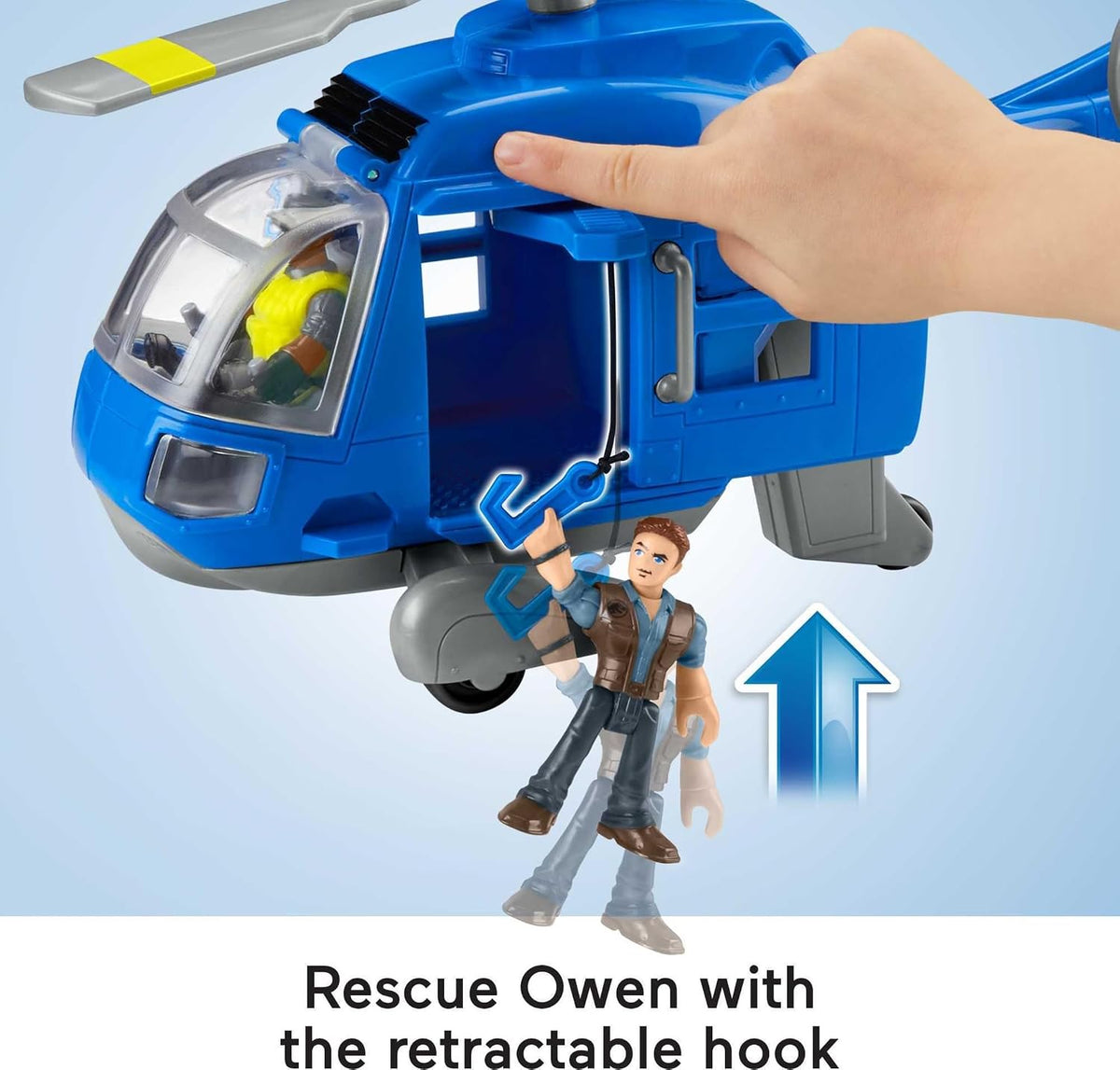 Fisher-Price Imaginext Jurassic World - Juguetes de dinosaurio con 3 dinosaurios y figura de Owen Grady para niños en edad preescolar a partir de 3 años