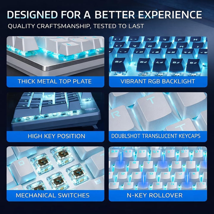 HP GK400F Teclado mecánico con cable para juegos, USB con cable de...