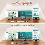 Lámpara Lámpara de escritorio LED con abrazadera: lámpara de escritorio de arquitecto para oficina en casa, cuidado de los ojos, monitor de computadora de doble cabeza, luz de escritorio de trabajo con control remoto, lámpara de mesa de escritorio