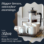 Espro cafetera con prensa P5 – 32 onzas, de vidrio y acero inoxidable, FFP, Empaque original, Vidrio/Acero inoxidable