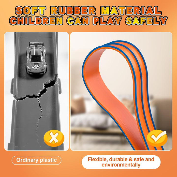 Flex Tracks - Pista de carreras flexible de 15 pies para